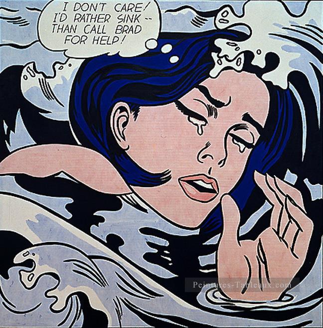 溺れる少女 1963 ロイ・リキテンスタイン油絵